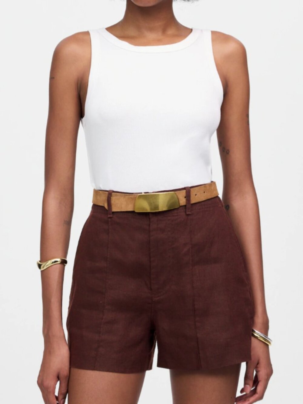 Madewell 100% Linen Shorts Size 4 Chocolate Raisin Coastal Quiet Luxury